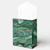 Emerald Green Gold Glitter Custom Naam Gift Box Bedankdoosjes (Geopend)