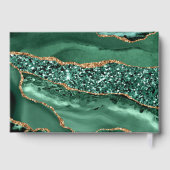 Emerald Green Gold Glitter Custom Name Gastboek Gastenboek (Achterkant)