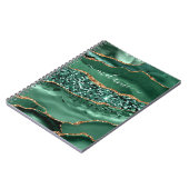 Emerald Green Gold Glitter Custom Name Notitieboek (Linkerzijde)