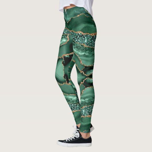 Emerald Green Gold Glitter Leggings (Links)