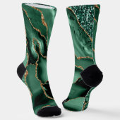 Emerald Green Gold Glitter Sokken (Gebogen)