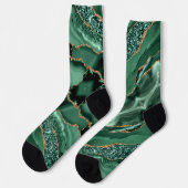 Emerald Green Gold Glitter Sokken (Links)