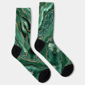 Emerald Green Gold Glitter Sokken (Rechts)