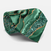 Emerald Green Gold Glitter Sparkly Stropdas (Opgerold)