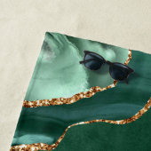 Emerald Green Gold Glitter Strandlaken Custom Name (In situ)