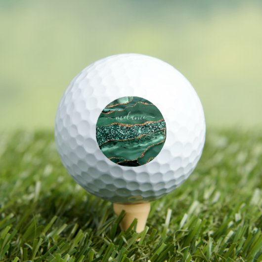 Emerald Green Gold golfballen met aangepaste naam (Insitu Shirt)