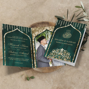 Emerald Green  Gold Islamic Arch Wedding