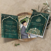 Emerald Green Gold Islamic Arch Wedding