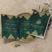 Emerald Green Gold Islamic Motif Muslim Wedding