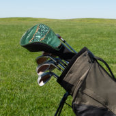 Emerald Green Gold Jouw naam Golf Head Hoesje Gift Golfheadcover (Insitu)