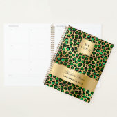 Emerald Green Gold Leopard Business logo 2025 Planner (Display)