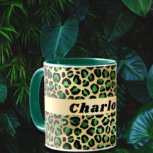 Emerald green gold leopard cheetah patroonnaam