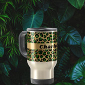 Emerald green gold leopard cheetah patroonnaam reisbeker