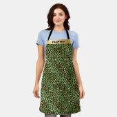 Emerald green gold leopard cheetah patroonnaam schort (Gedragen)