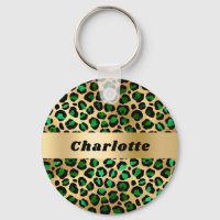 Emerald green gold leopard cheetah patroonnaam