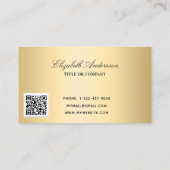 Emerald green gold leopard foto QR code Visitekaartje (Achterkant)