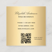 Emerald green gold leopard logo QR-code Vierkante Visitekaartje (Achterkant)
