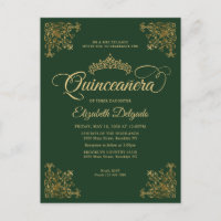  Emerald Green Gold Lijst Tiara Quinceanera