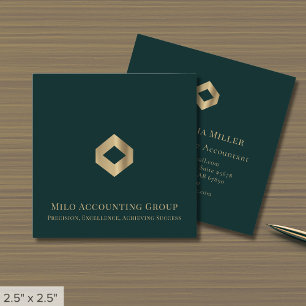 Emerald Green Gold Logo Vierkante Visitekaartje