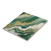 Emerald Green & Gold Marble Agate Abstract Tegeltje (Zijkant)
