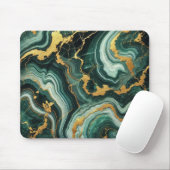 Emerald Green & Gold Marble Look Glam Muismat (Met muis)