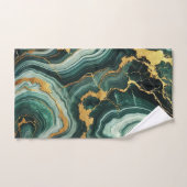 Emerald Green & Gold Marble Look Glam Wedding Bad Handdoek (Handdoek)