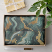 Emerald Green & Gold Marble Look Glam Wedding Tissuepapier (Geschenk)