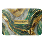 Emerald Green Gold Marble Metallic Luxury Geode Badmat (Voorkant)