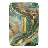 Emerald Green Gold Marble Metallic Luxury Geode Badmat (Voorkant Verticaal)