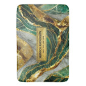  Emerald Green Gold Marble Metallic Luxury Geode Badmat (Voorkant Verticaal)