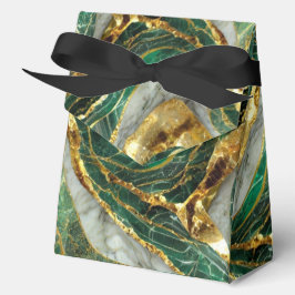 Emerald Green Gold Marble Metallic Luxury Geode Bedankdoosjes