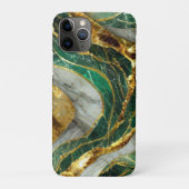 Emerald Green Gold Marble Metallic Luxury Geode Case-Mate iPhone Case (Achterkant)