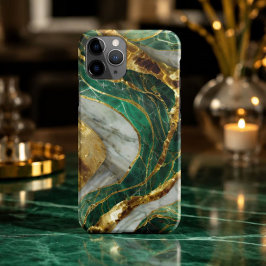 Emerald Green Gold Marble Metallic Luxury Geode Case-Mate iPhone Case