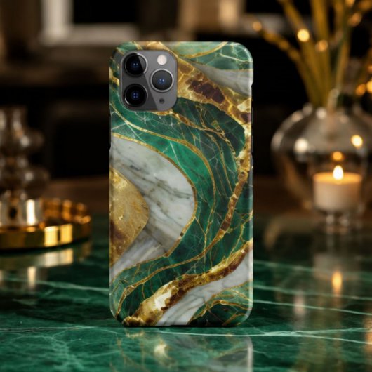 Emerald Green Gold Marble Metallic Luxury Geode Case-Mate iPhone Case