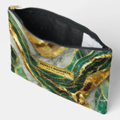 Emerald Green Gold Marble Metallic Luxury Geode Etui (Open)