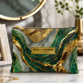 Emerald Green Gold Marble Metallic Luxury Geode Etui