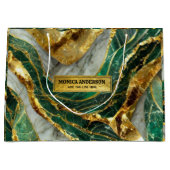 Emerald Green Gold Marble Metallic Luxury Geode Groot Cadeauzakje (Voorkant)