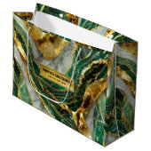 Emerald Green Gold Marble Metallic Luxury Geode Groot Cadeauzakje (Voorkant Gekanteld)