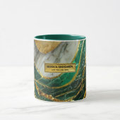 Emerald Green Gold Marble Metallic Luxury Geode Mok (Midden)