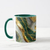 Emerald Green Gold Marble Metallic Luxury Geode Mok (Links)