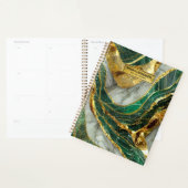 Emerald Green Gold Marble Metallic Luxury Geode Planner (Display)