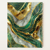 Emerald Green Gold Marble Metallic Luxury Geode Planner (Achterkant)