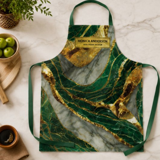  Emerald Green Gold Marble Metallic Luxury Geode Schort