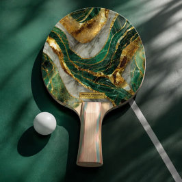Emerald Green Gold Marble Metallic Luxury Geode Tafeltennisbatje