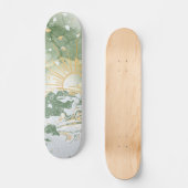 Emerald Green & Gold Marble Zee Ocean Waves Persoonlijk Skateboard (Voorkant)