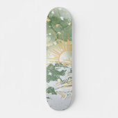 Emerald Green & Gold Marble Zee Ocean Waves Persoonlijk Skateboard (Voorkant)