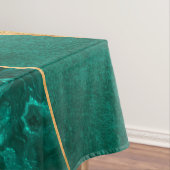 Emerald Green Gold Metallic Wavy Abstract Tafelkleed (Voorbeeld)