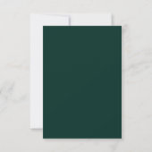 Emerald Green Gold Minimalist Wedding RSVP  (Achterkant)