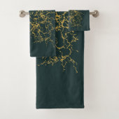 Emerald Green Gold Modern Abstract Bad Handdoek (Insitu)