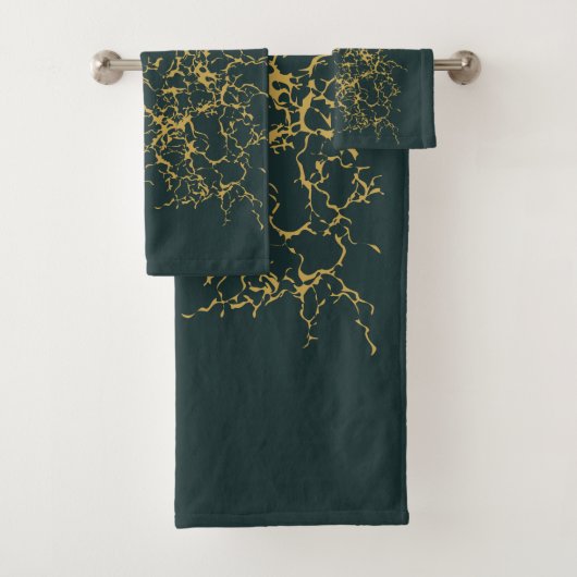 Emerald Green Gold Modern Abstract Bad Handdoek (Insitu)